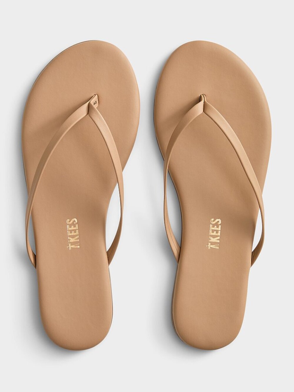 Tkees Lily Matte Leather Flip-flops Tan Round toe Sz 8